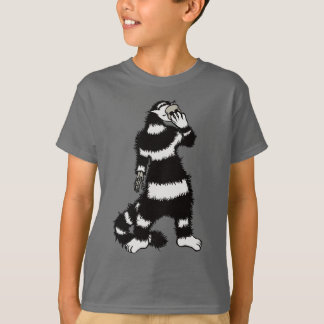 Weird Cat Skull Mask Whimsical Gothic T-Shirt