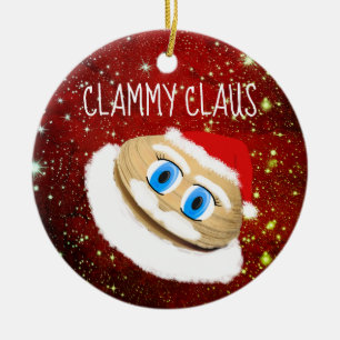 Weird Christmas Clammy Claus Holiday Tree Ornament