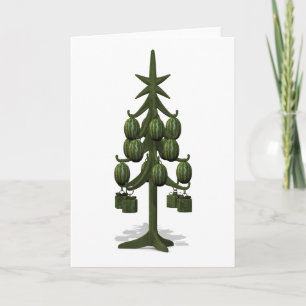 Weird Christmas Melon Tree Holiday Card