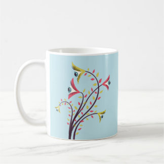 Weird Colourful Flowers With Staring Eyes Coffee Mug