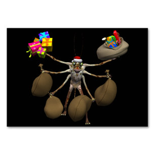 Weird Creeper Santa Claus With Full Hands Table Number