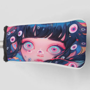 Weird Creepy Cute Anime Girl Golf Head Cover