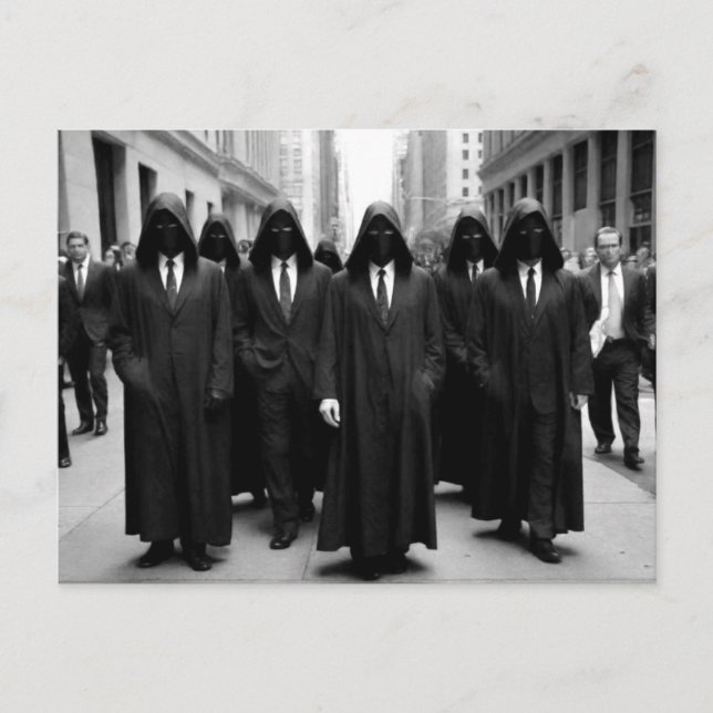 Weird Creepy Hooded People Postcard (Front)