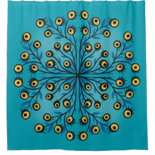 Weird Creepy Horror Art Halloween Shower Curtain