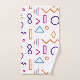 Weird cryptic colourful doodle shapes hand towel