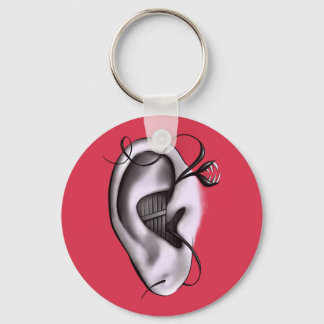 Weird Ear Monster Digital Art Key Ring