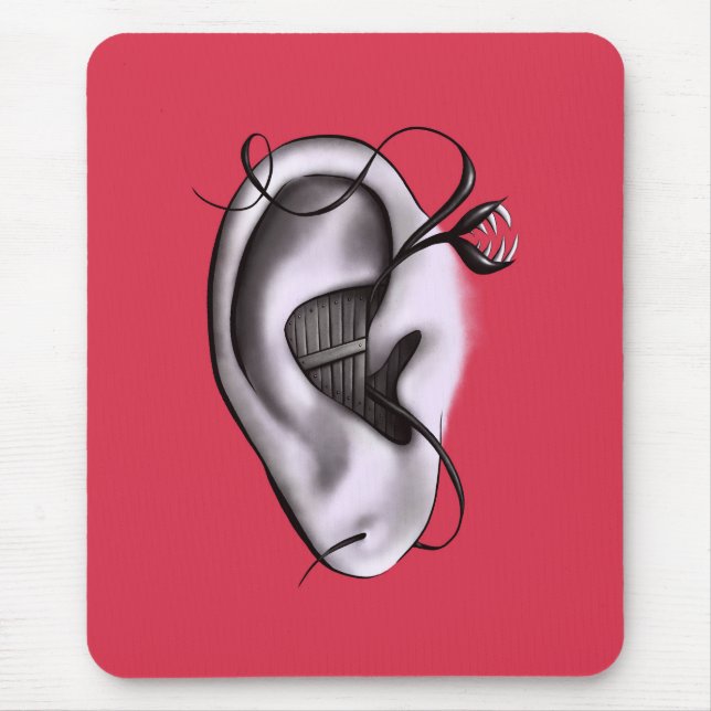 Weird Ear Monster Digital Art Mouse Mat (Front)