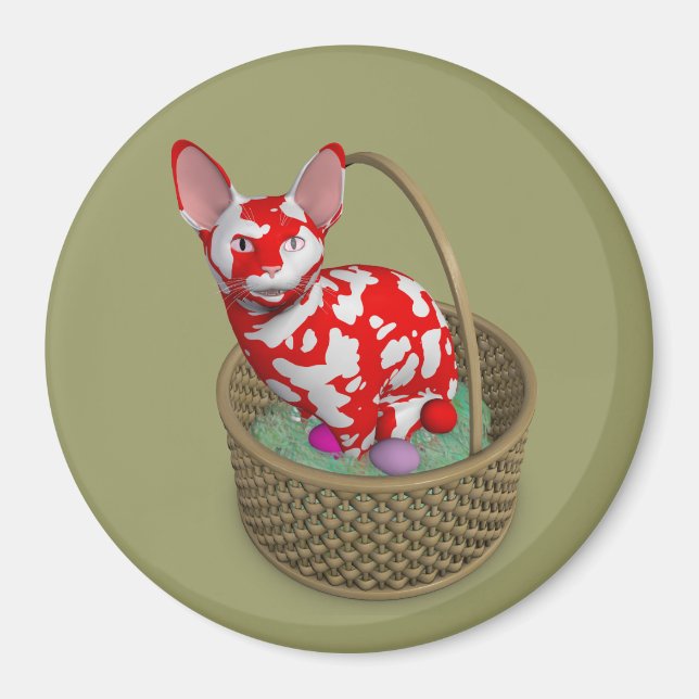 Weird Easter Bunny Cat Magnet (Front)