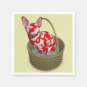 Weird Easter Bunny Cat Napkin