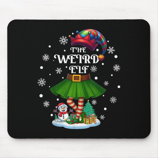 Weird Elf Squad Xmas Women Girls Mom Christmas Fam Mouse Mat (Front)