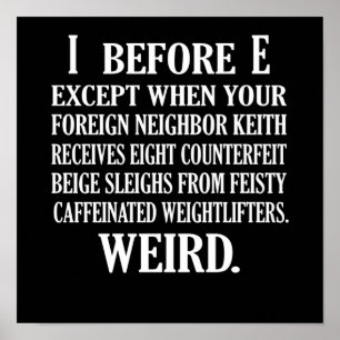 Weird English Language Teacher Grammar Teach Poster