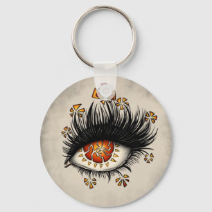 Weird Eye Of Lava Digital Art Key Ring