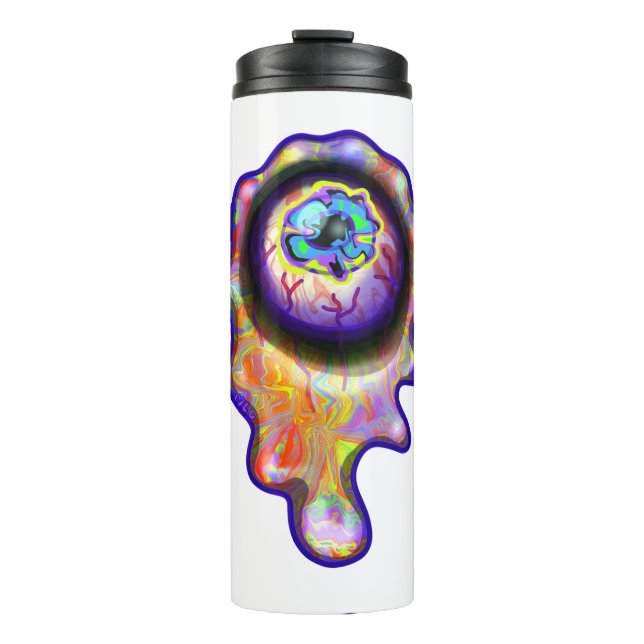 Weird Eyeball Emoji Paint Drip Art M13  Thermal Tumbler (Front)