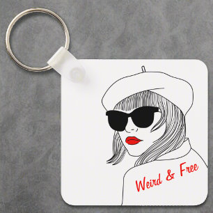 Weird & Free Quote l Elegant Stylish Linear Women  Key Ring