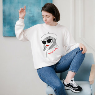 Weird & Free Quote l Elegant Stylish Linear Women Sweatshirt