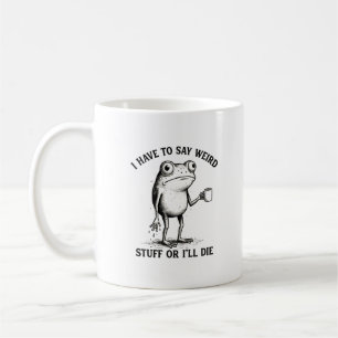 Weird Frog Coffee Quote Vintage Illustration Mug