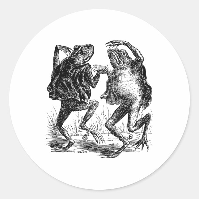 Weird Frogs Dancing - Vintage Frogs  Classic Round Sticker (Front)