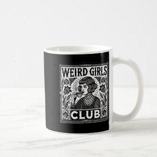 Weird Girls Club Vintage Linocut Retro Introvert A Coffee Mug