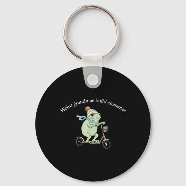 Weird Grandmas Build Character Funny Frog S Key Ring (Front)