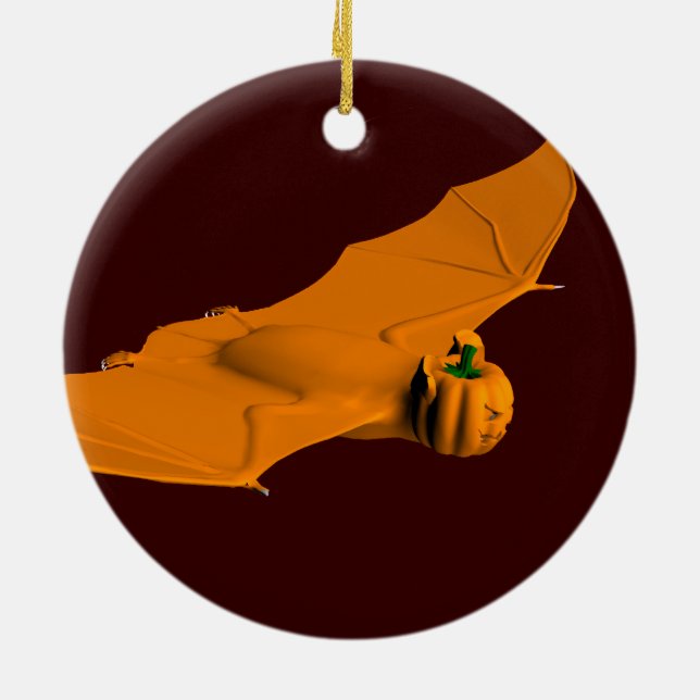 Weird Halloween Bat Ceramic Tree Decoration (Back)