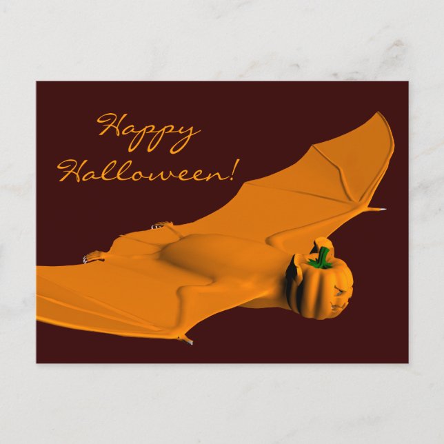 Weird Halloween Bat Postcard (Front)