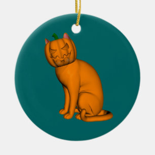 Weird Halloween Cat Ceramic Tree Decoration
