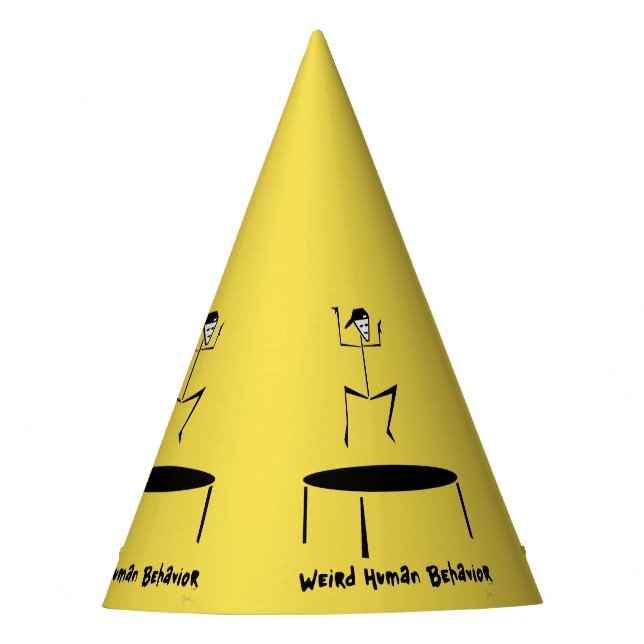 Weird Human Behaviour Trampoline Party Hat (Front)