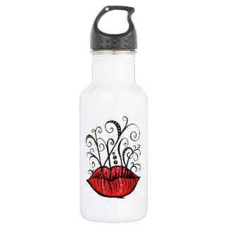 Weird Lips Ink Drawing Tattoo Style 532 Ml Water Bottle