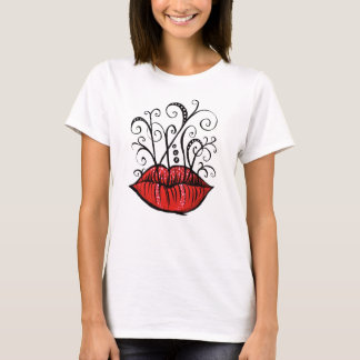 Weird Lips Ink Drawing Tattoo Style T-Shirt