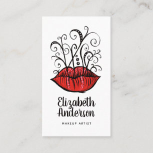 Weird Lips Ink Tattoo Style Gothic Makeup Artist Business Card