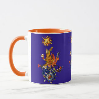 WEIRD MEDIEVAL BESTIARY,ALCHEMIST,RED DRAGON,Blue Mug