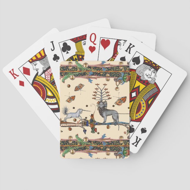 WEIRD MEDIEVAL BESTIARY,APOCALIYPTIC BEAST,UNICORN PLAYING CARDS (Back)