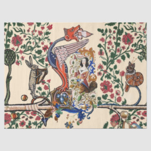 WEIRD MEDIEVAL BESTIARY Dragon and Spinning Harpy Tissue Paper