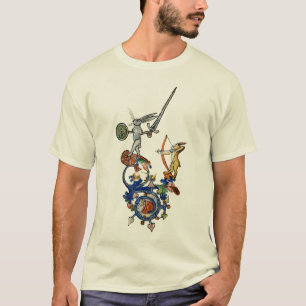 WEIRD MEDIEVAL BESTIARY,Killer Rabbits with Sword T-Shirt