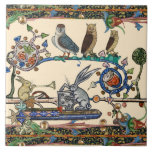 WEIRD MEDIEVAL BESTIARY MAKING MUSIC Owls ,Rabbits Tile<br><div class="desc">WEIRD MEDIEVAL BESTIARY MAKING MUSIC,  Three Owls And Concert of Rabbits . Digital collage by Bulgan Lumini ©</div>