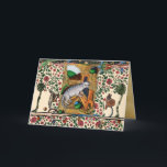 WEIRD MEDIEVAL BESTIARY, MUSIC,CAT PLAYING ORGAN H HOLIDAY CARD<br><div class="desc">Mediaeval bestiary playing musical instruments. Digital collage by Bulgan Lumini ©</div>