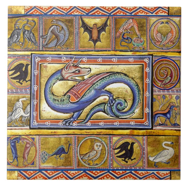 WEIRD MEDIEVAL BESTIARY,SCITALIS LEGENDARY SERPENT TILE (Front)