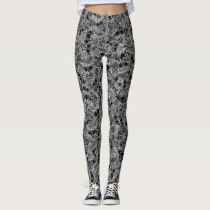 Weird monster reptile drawing pattern leggings