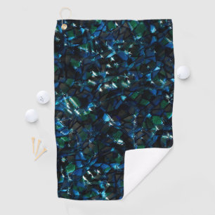 Weird mosaic over dark background and hazy sparkle golf towel
