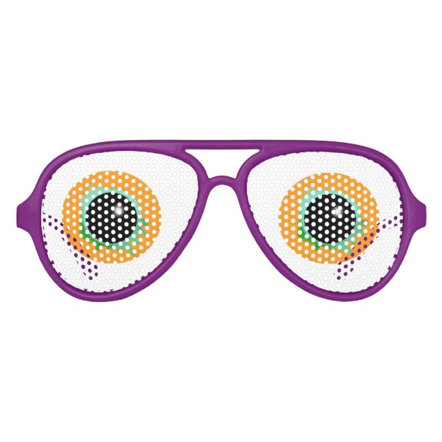 WEIRD Orange Eyes Googly Goggle Glasses (Front)