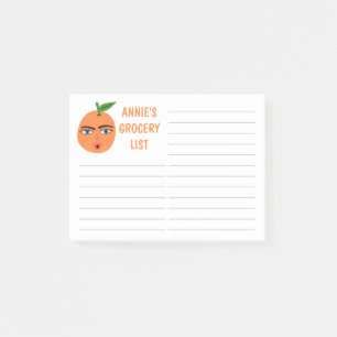 Weird Orange Grocery Shopping List Post-it Notes
