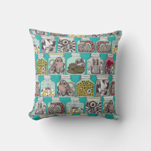 weird pickles blue cushion