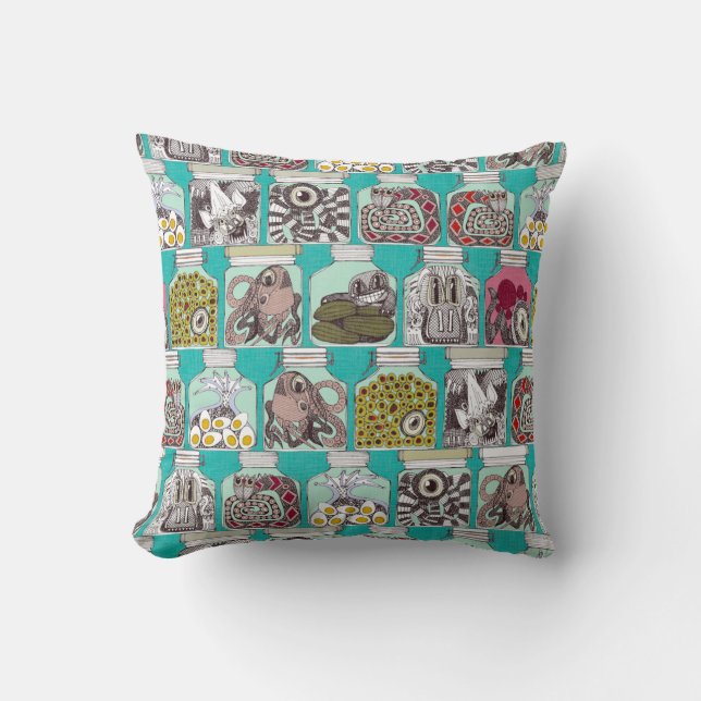 weird pickles blue cushion (Front)