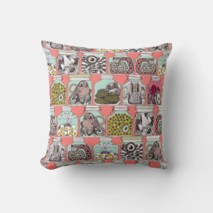 weird pickles coral cushion