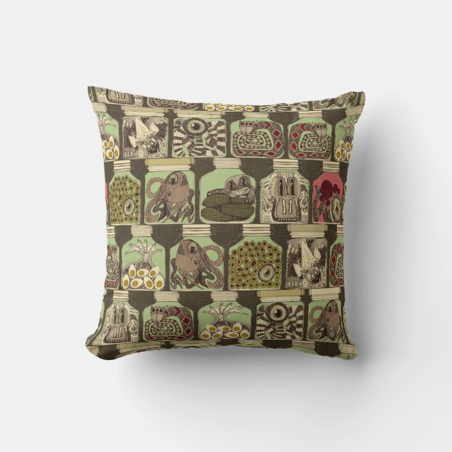 weird pickles vintage cushion (Front)