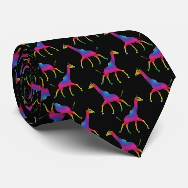 Weird Psychedelic Giraffe Tie (Rolled)