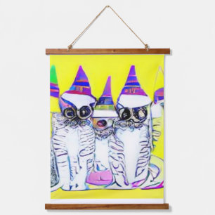 weird psychedelic kool katz 1 hanging tapestry