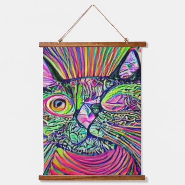 weird psychedelic kool katz 31 hanging tapestry (Front)