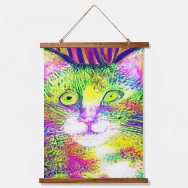 weird psychedelic kool katz 32 hanging tapestry (Front)