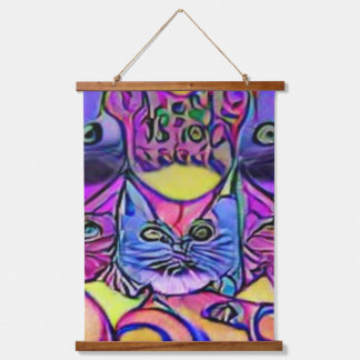 weird psychedelic kool katz 40 hanging tapestry
